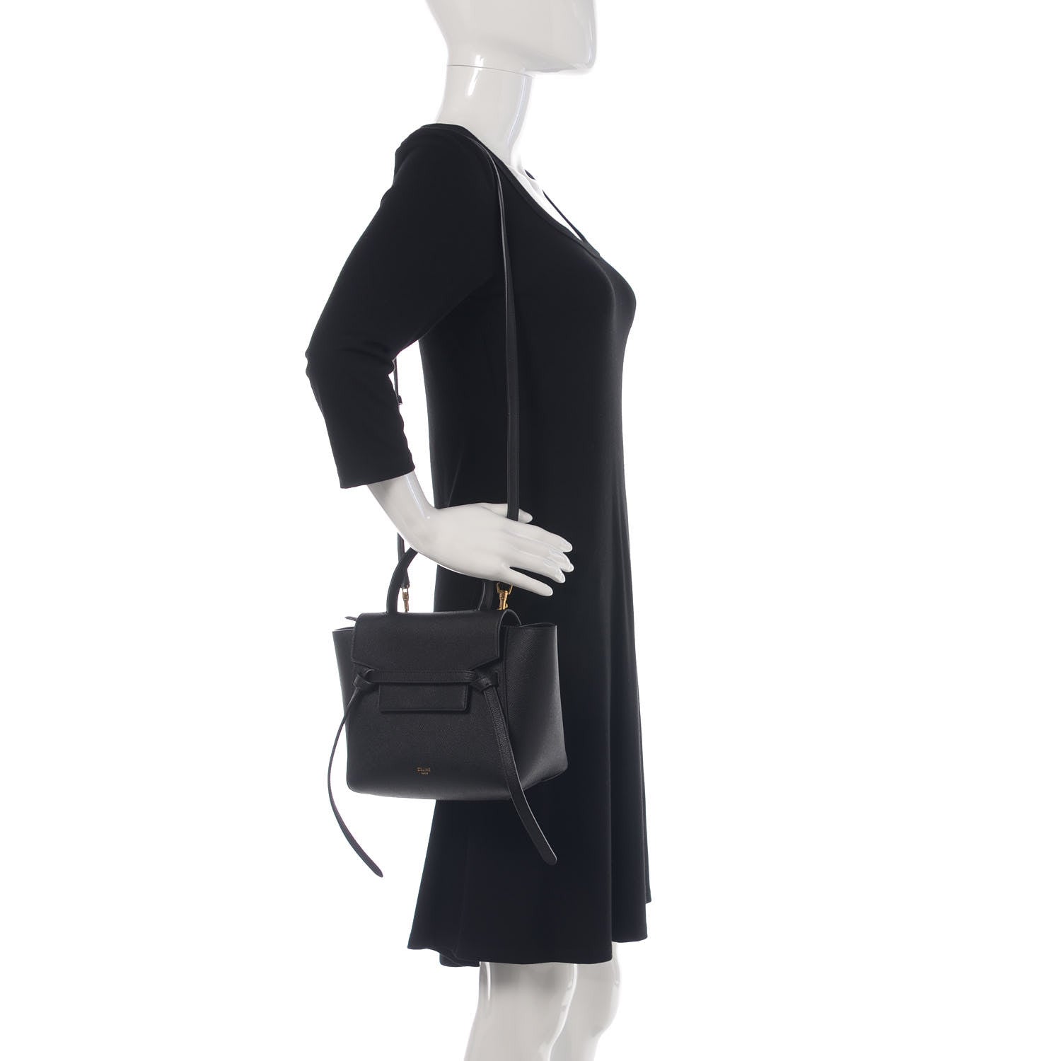 Celine Grained Calfskin Nano Belt Bag Black 2 of 9