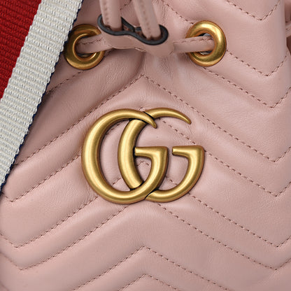 Gucci Calfskin Matelasse Sylvie Web GG Marmont Bucket Bag Perfect Pink 9 of 9