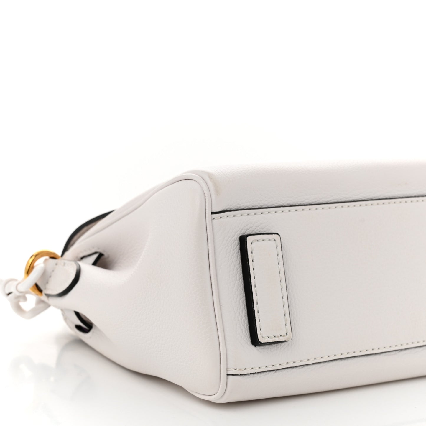 Grained Calfskin Small La Medusa Top Handle Bag White