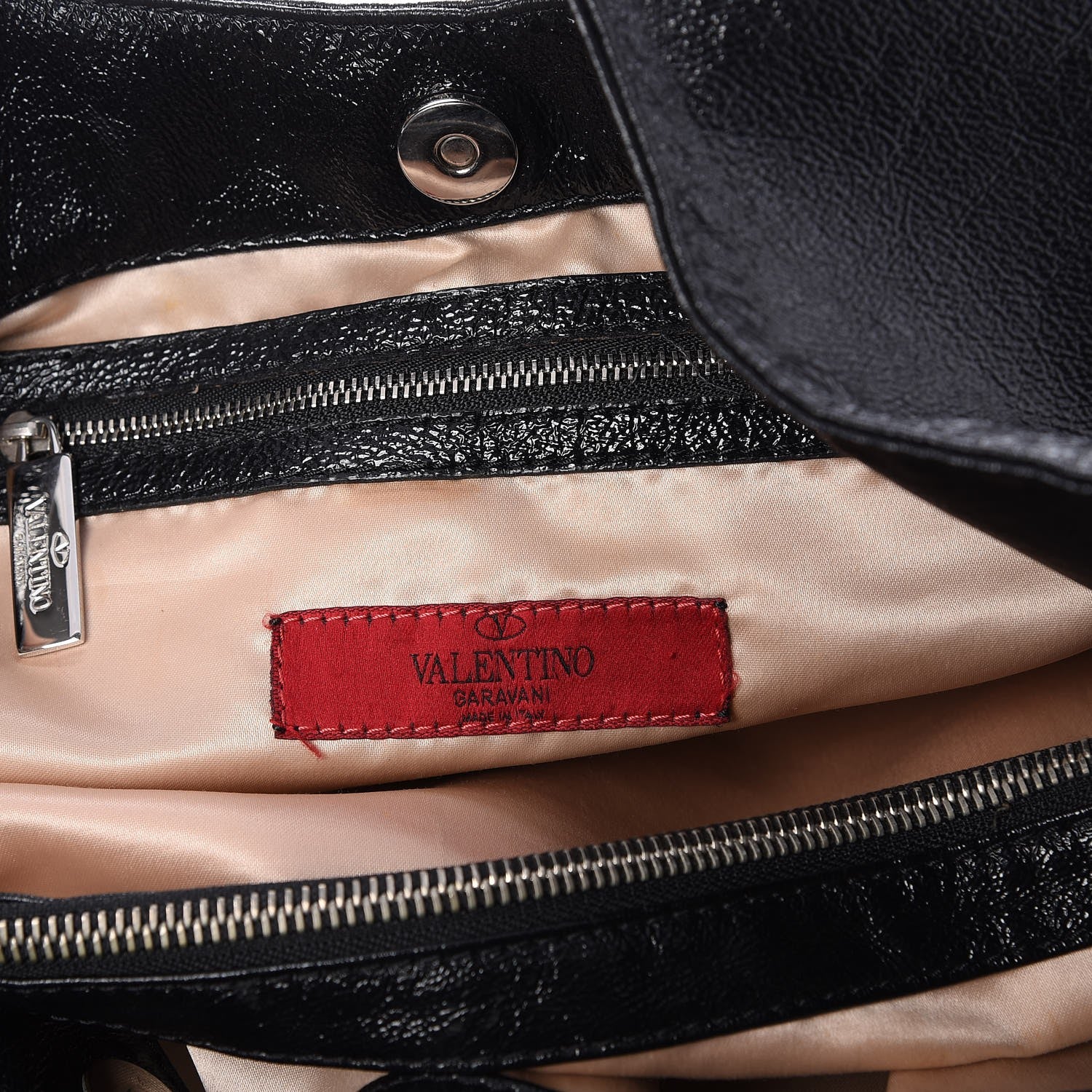 Valentino Garavani Crinkled Canvas Nuage Bow Hobo Black 6 of 7
