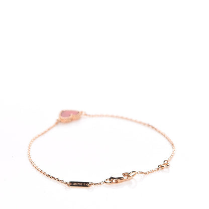 Van Cleef & Arpels 18K Rose Gold Carnelian Sweet Alhambra Heart Bracelet 3 of 13