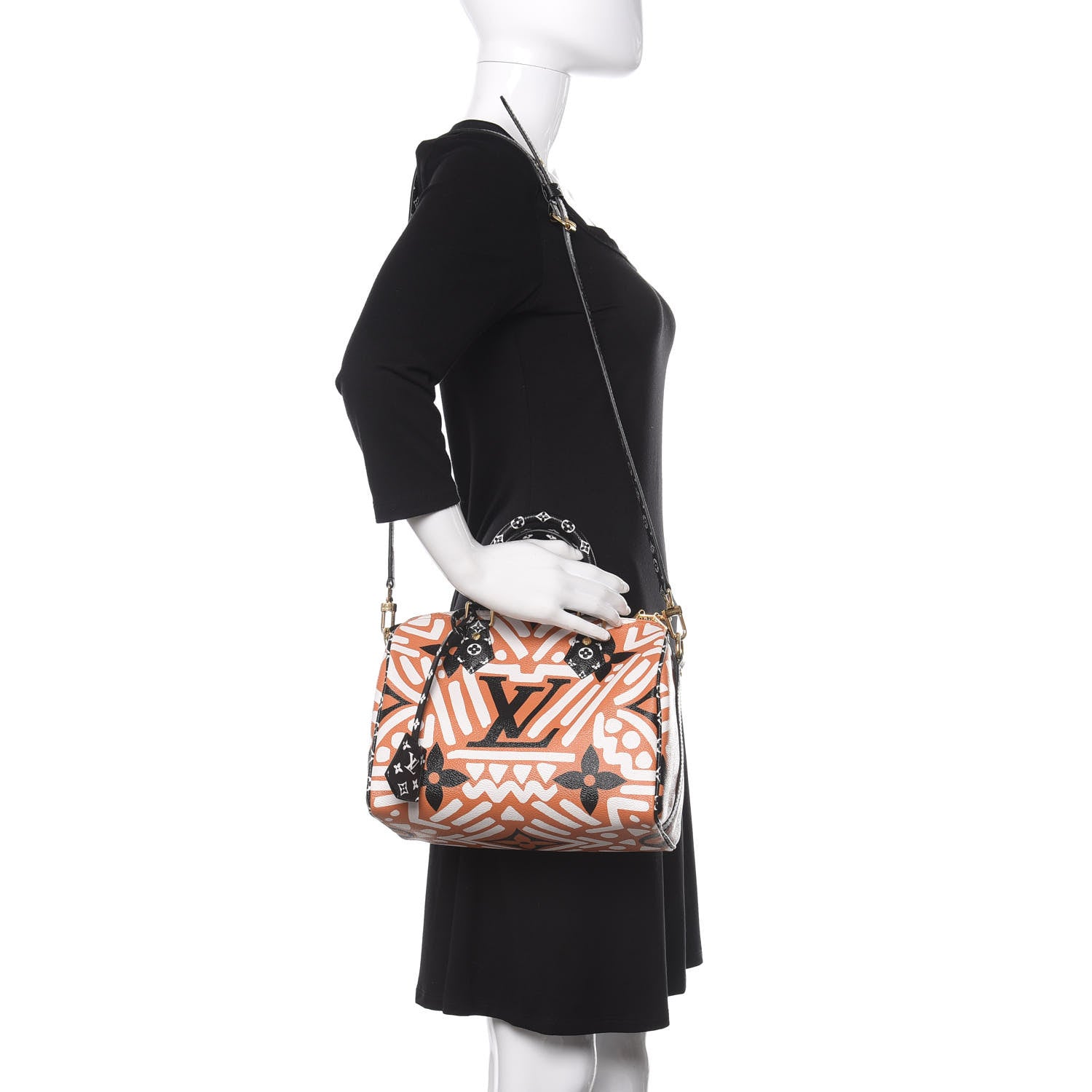 Louis Vuitton Monogram Giant Crafty Speedy Bandouliere 25 Creme Caramel 2 of 9