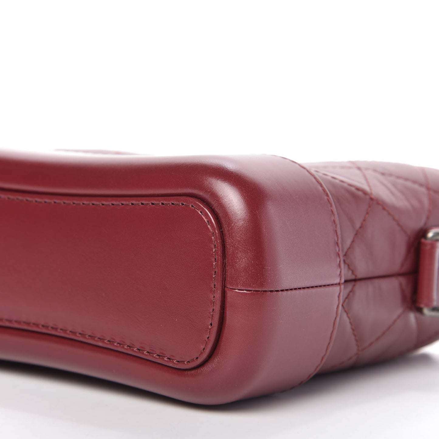 Aged Calfskin Quilted Small Gabrielle Hobo Burgundy