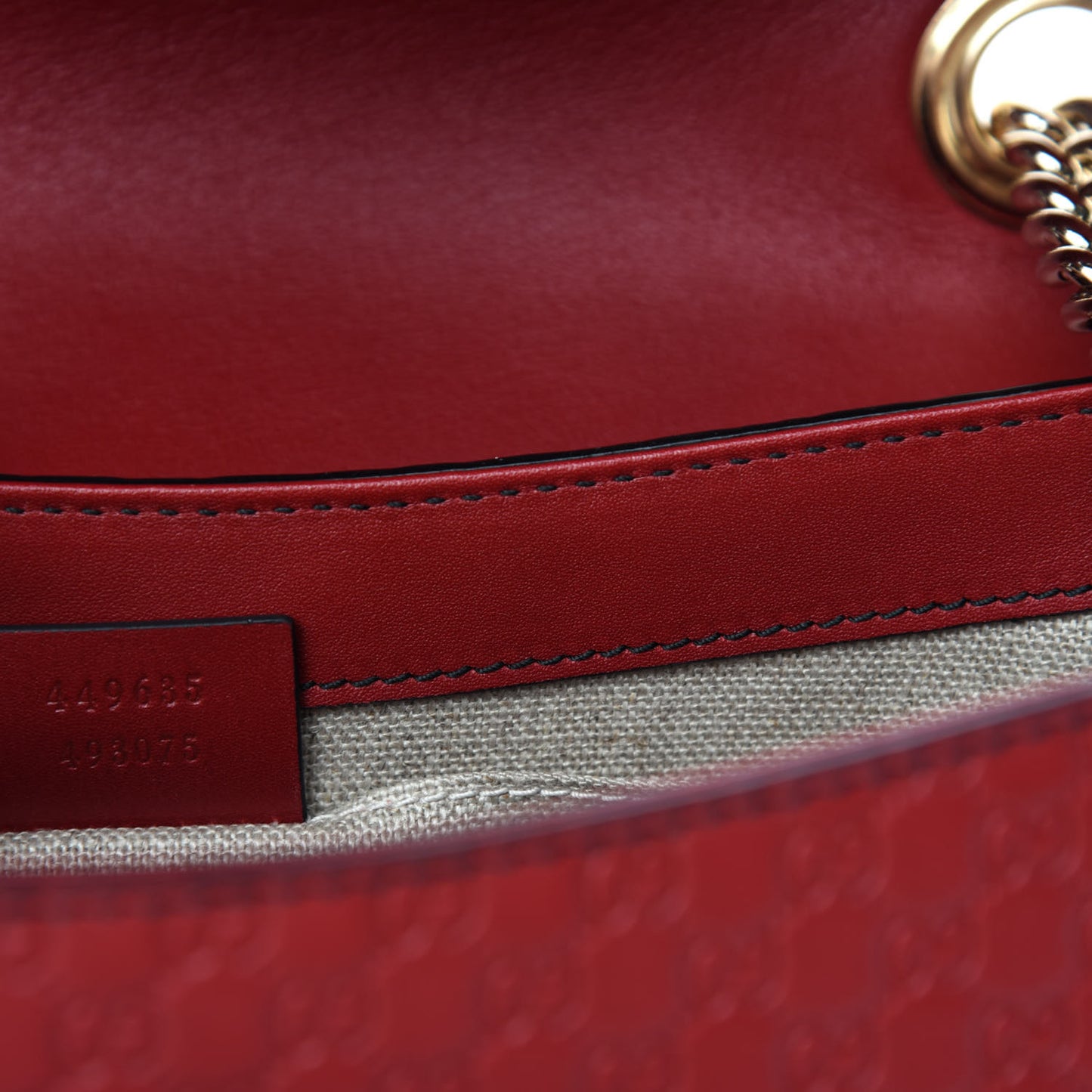 Microguccissima Medium Emily Chain Shoulder Bag Red