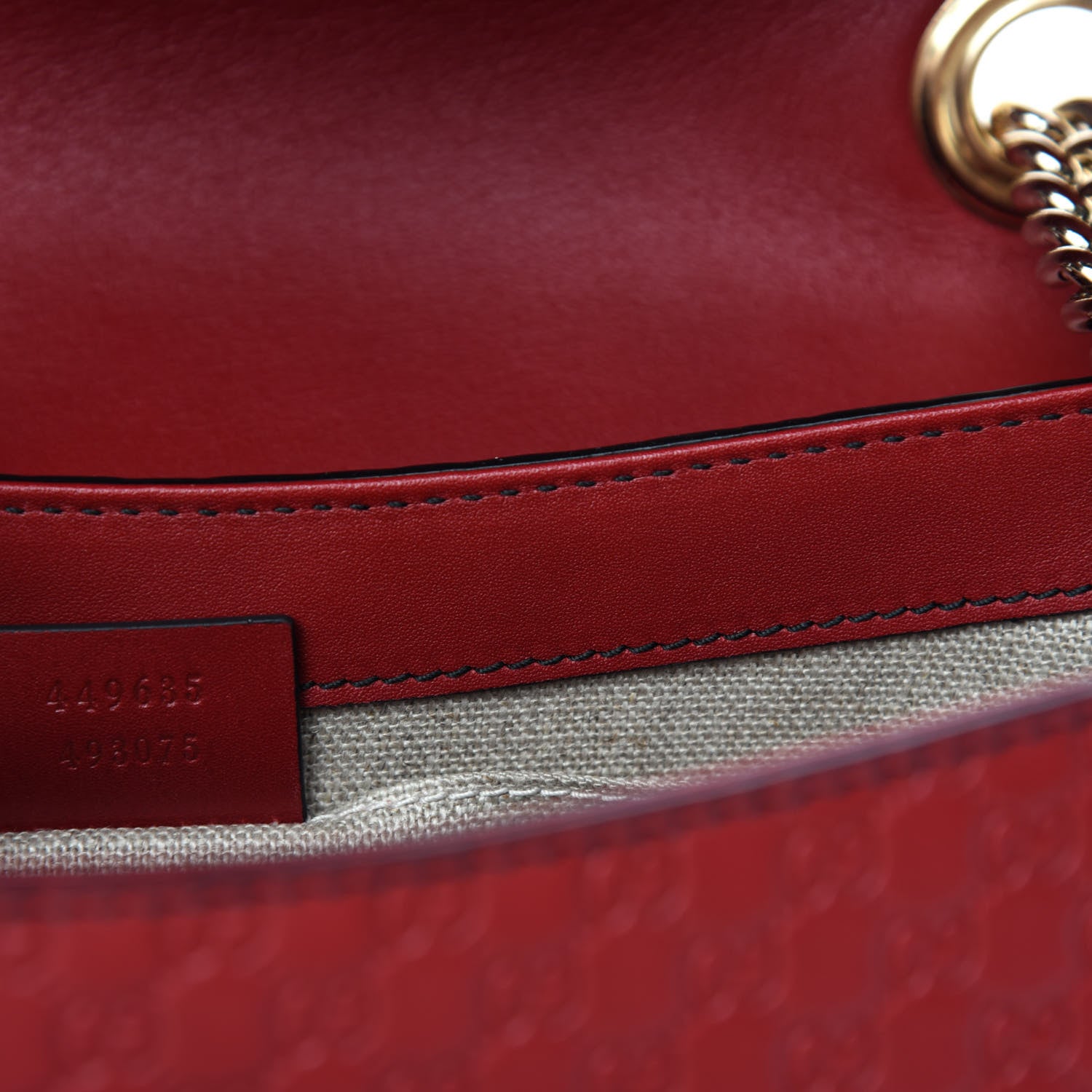 Gucci Microguccissima Medium Emily Chain Shoulder Bag Red 9 of 10