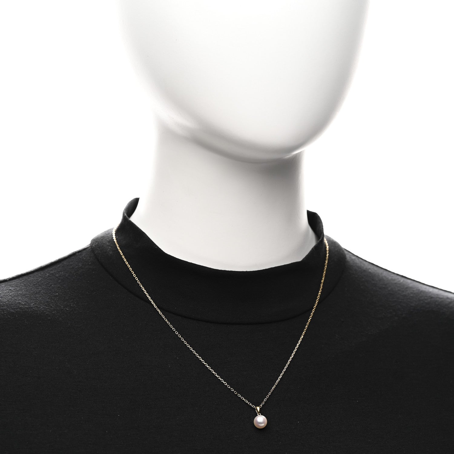 Mikimoto 18K Yellow Gold Akoya Cultured Pearl 7-7.5mm Pendant Necklace 2 of 4