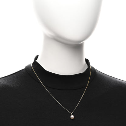 Mikimoto 18K Yellow Gold Akoya Cultured Pearl 7-7.5mm Pendant Necklace 2 of 4
