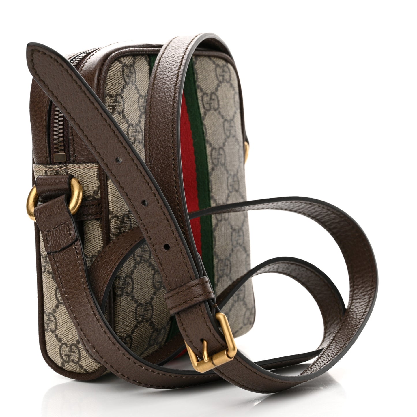 GG Supreme Monogram Web Mini Ophidia Messenger Brown