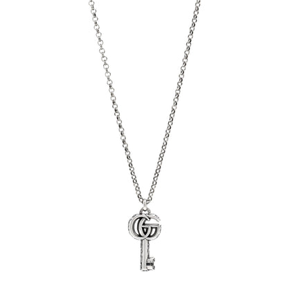 Gucci Sterling Silver Double G Key Pendant Necklace 1 of 5