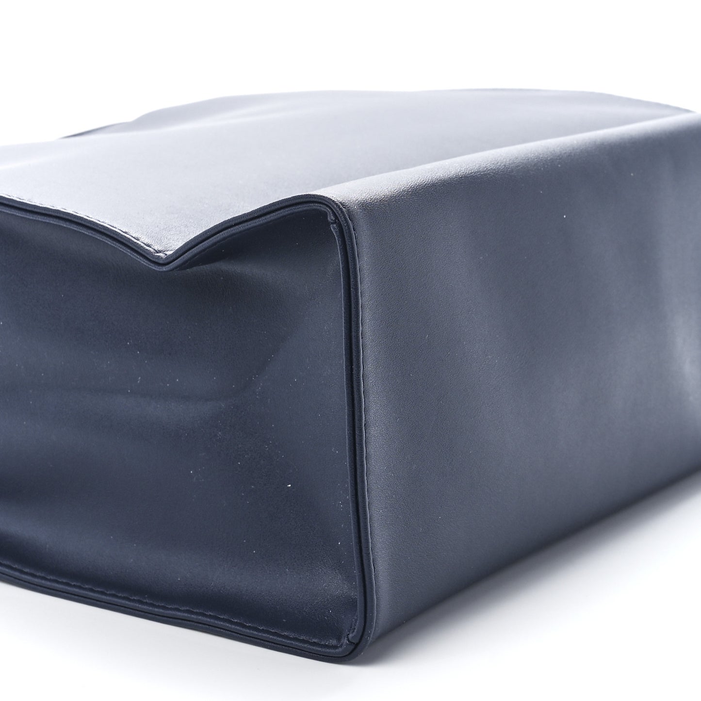 Vegan Leather Medium Shopping Bag Navy