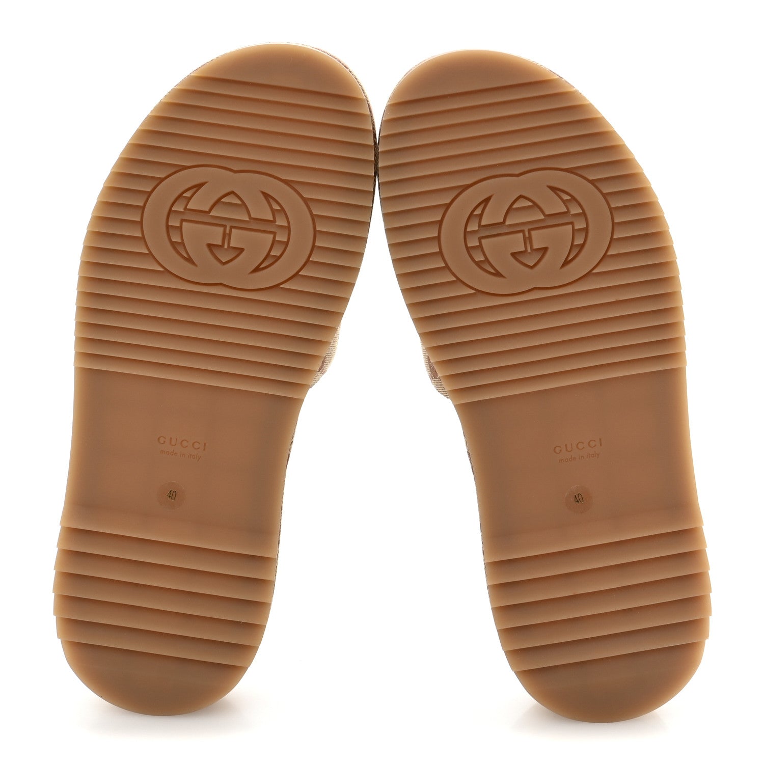 Gucci Canvas GG Monogram Angelina Platform Slide Sandals 40 Beige Ruggine 6 of 9
