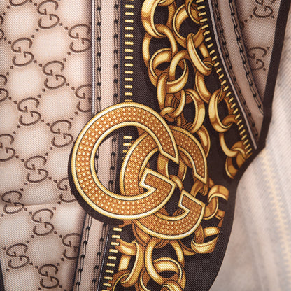 Gucci Twill Silk Monogram Web Scarf 5 of 6