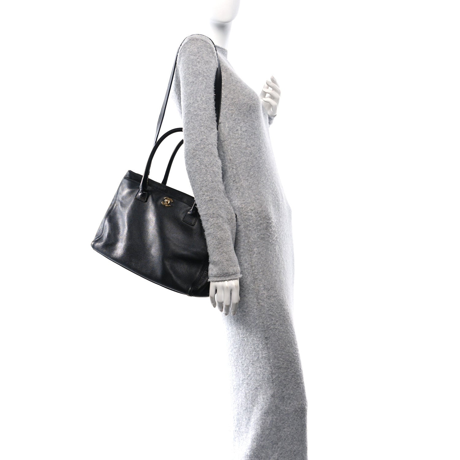 Chanel Calfskin Cerf Executive Shopper Tote Black 2 of 13