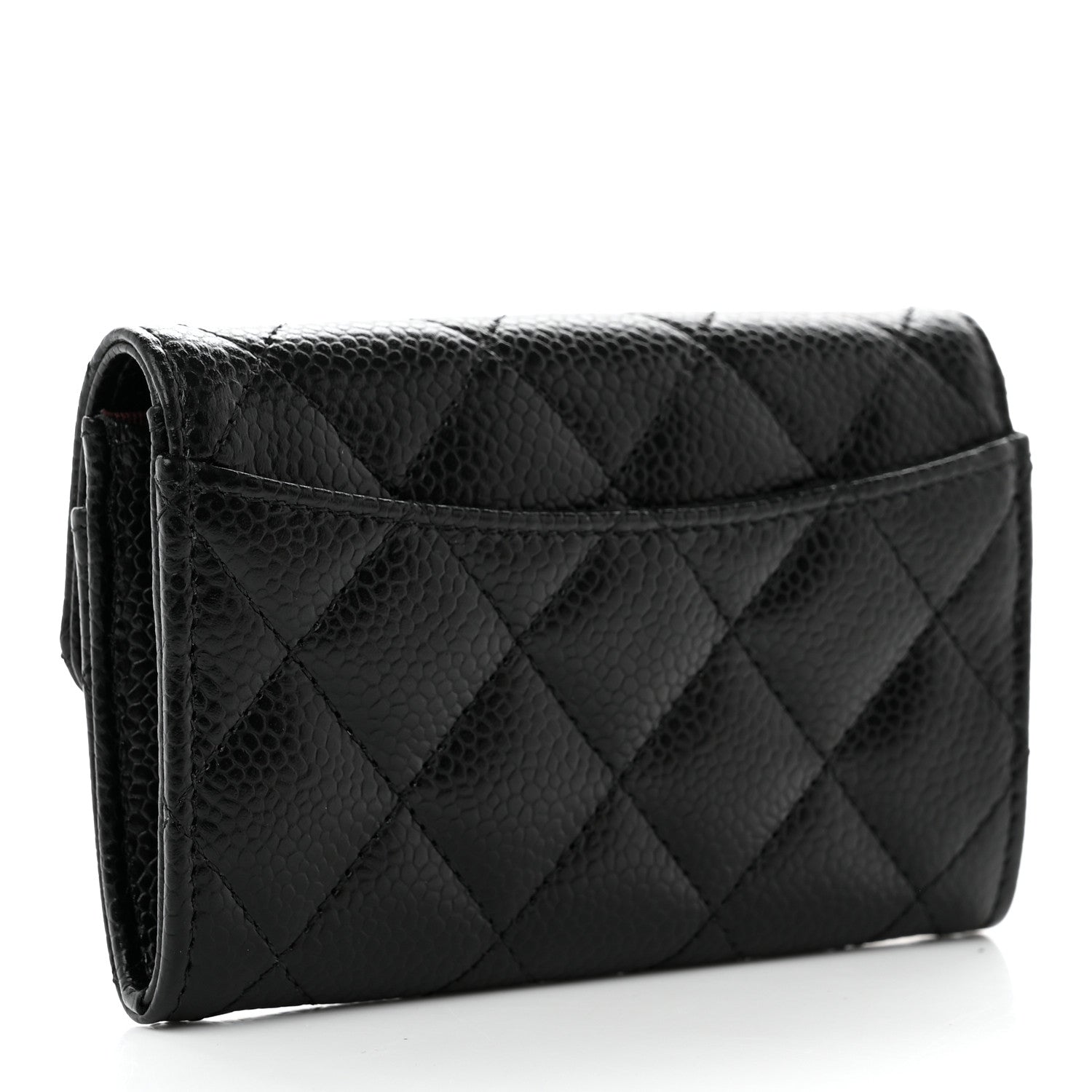 Chanel Caviar Quilted Flap Card Holder Wallet Black 3 of 9