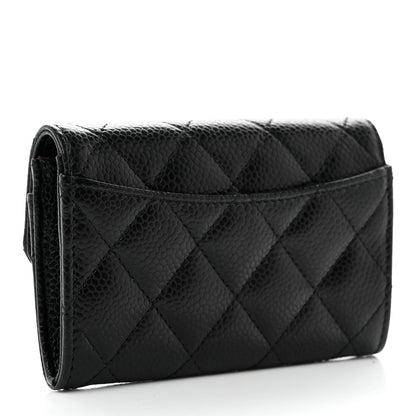 Chanel Caviar Quilted Flap Card Holder Wallet Black 3 of 9