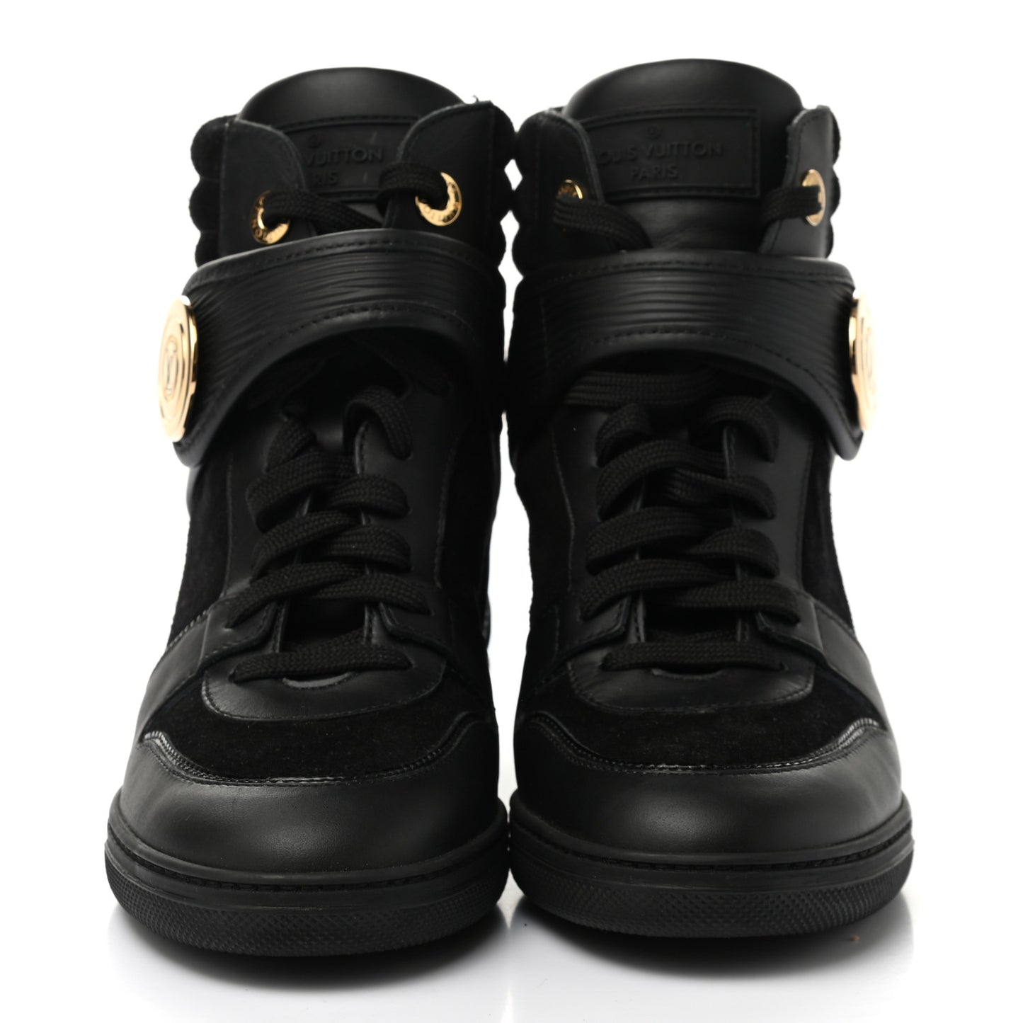 Epi Suede Postmark Wedge Sneakers 36.5 Black