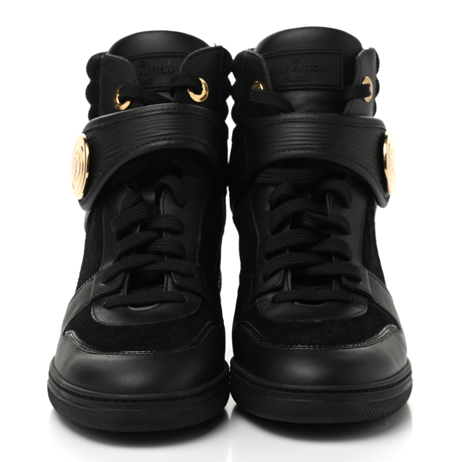 Louis Vuitton Epi Suede Postmark Wedge Sneakers 36.5 Black 2 of 9