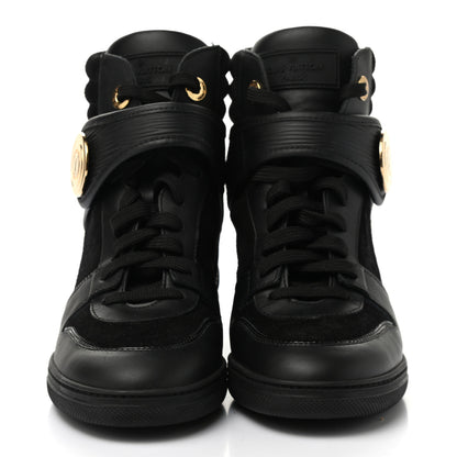 Louis Vuitton Epi Suede Postmark Wedge Sneakers 36.5 Black 2 of 9