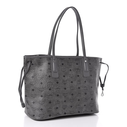 MCM Visetos Medium Liz Reversible Shopper Tote Phantom Grey 5 of 16