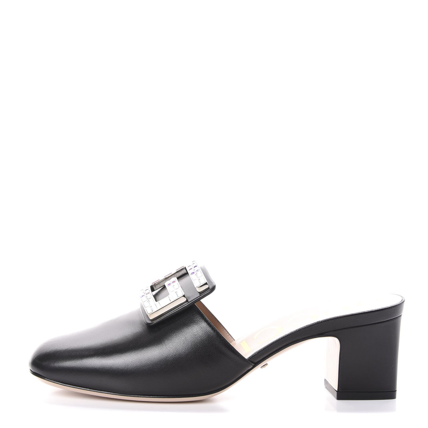 Gucci Malaga Kid Crystal Square G Madelyn 60mm Mules 37.5 Black 1 of 7
