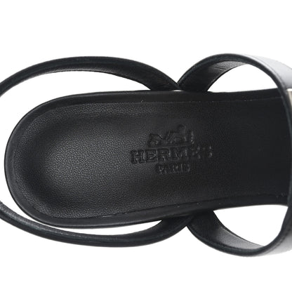 Hermes Calfskin Glamour 75 Sandals 35 Black 7 of 9
