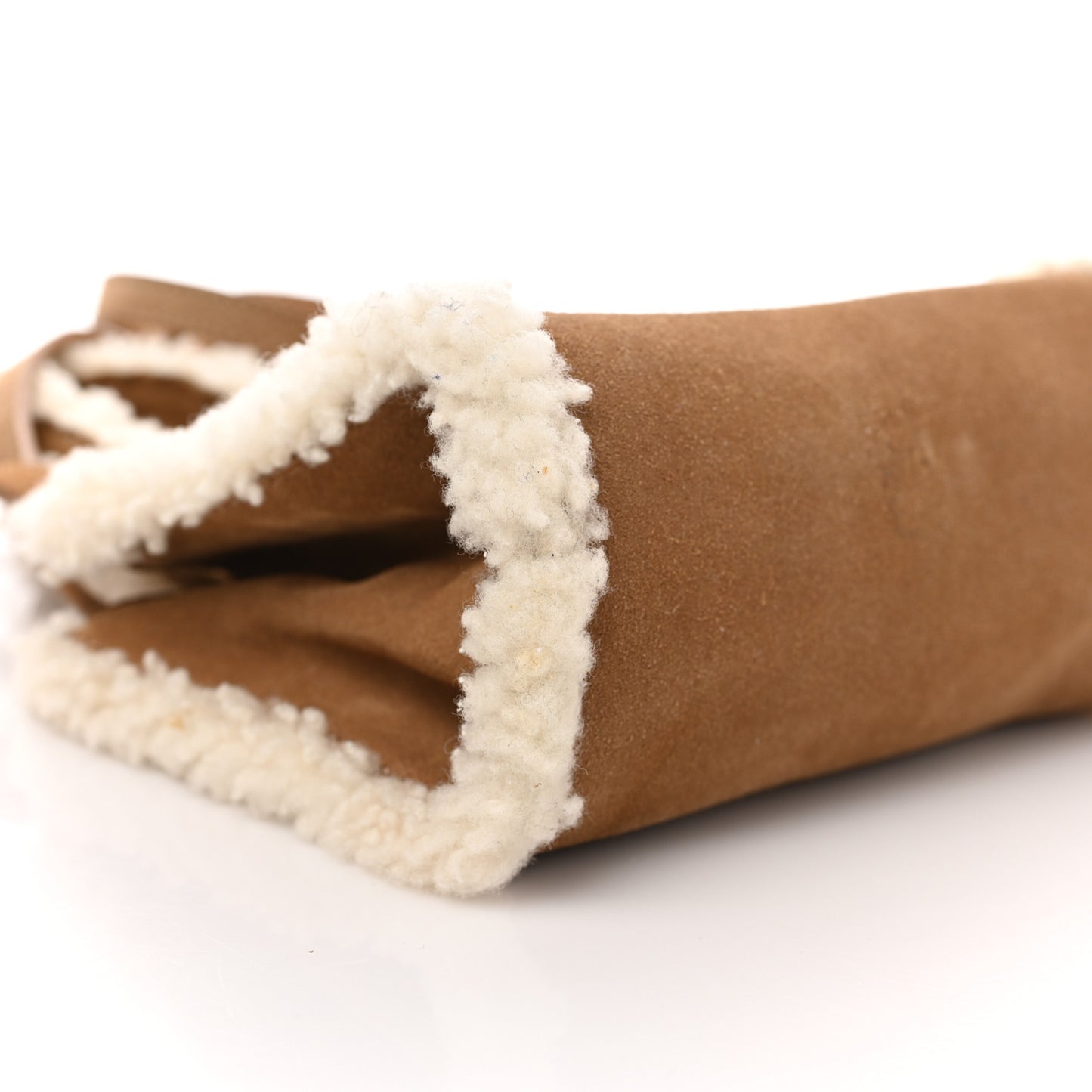 X UGG Suede shearling Small Shopping Bag Chestnut