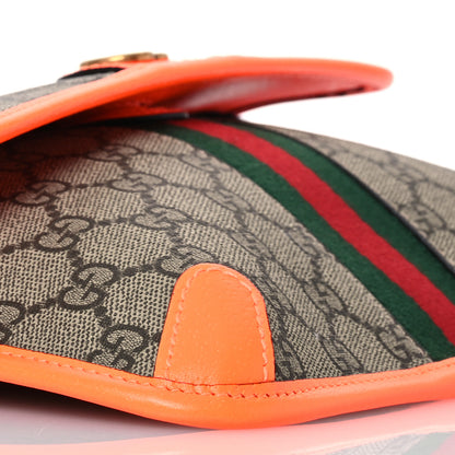 Gucci GG Supreme Monogram Web Small Ophidia Belt Bag Beige Ebony Orange 9 of 10