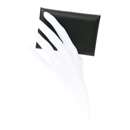 Hermes Epsom Calvi Duo Card Case Black 2 of 8