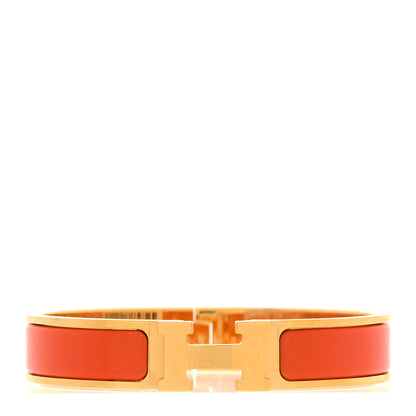 Hermes Enamel Narrow Clic Clac H Bracelet GM Orange 1 of 5