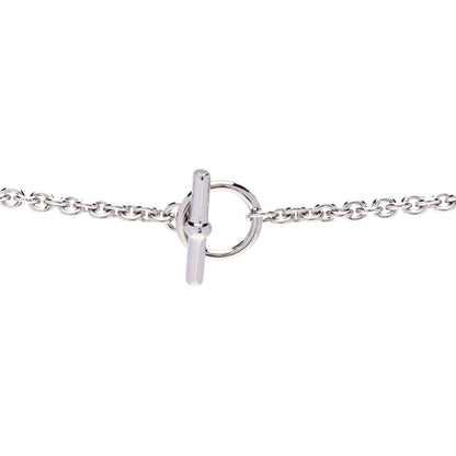 Hermes Palladium Enamel Large Medaille Quadrige Necklace White Platine Rose Candeur 7 of 7