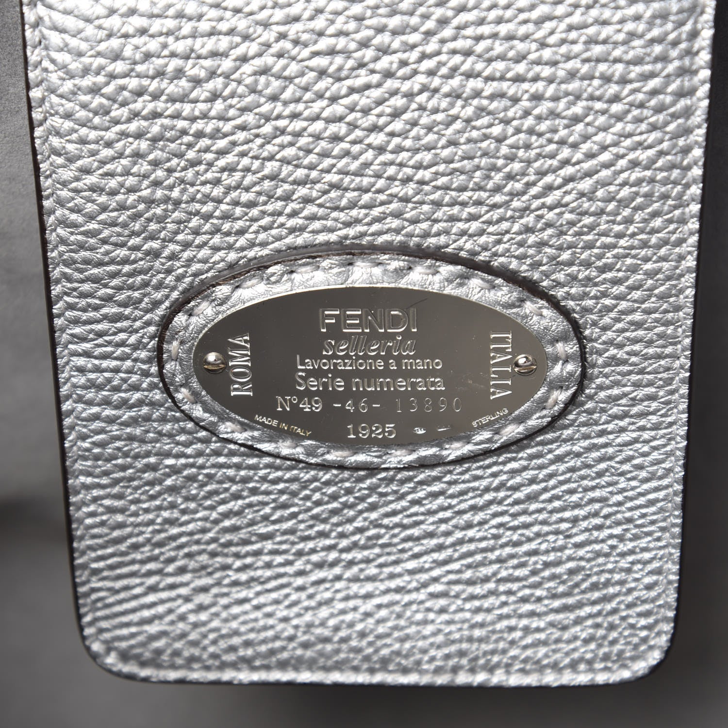 Fendi Cuoio Romano Lux Selleria Carla Shopping Tote Argento 6 of 15