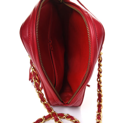 Chanel Lambskin Quilted Tassel Clutch Red 7 of 13
