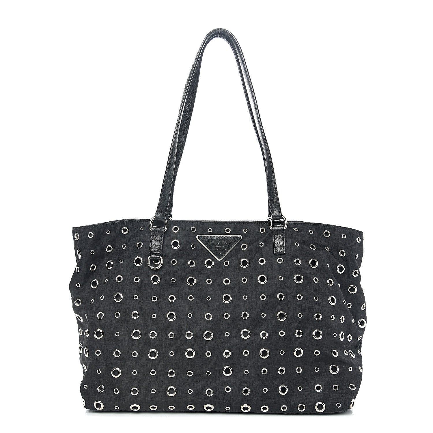Prada Nylon Metal Grommet Bag Black 1 of 9