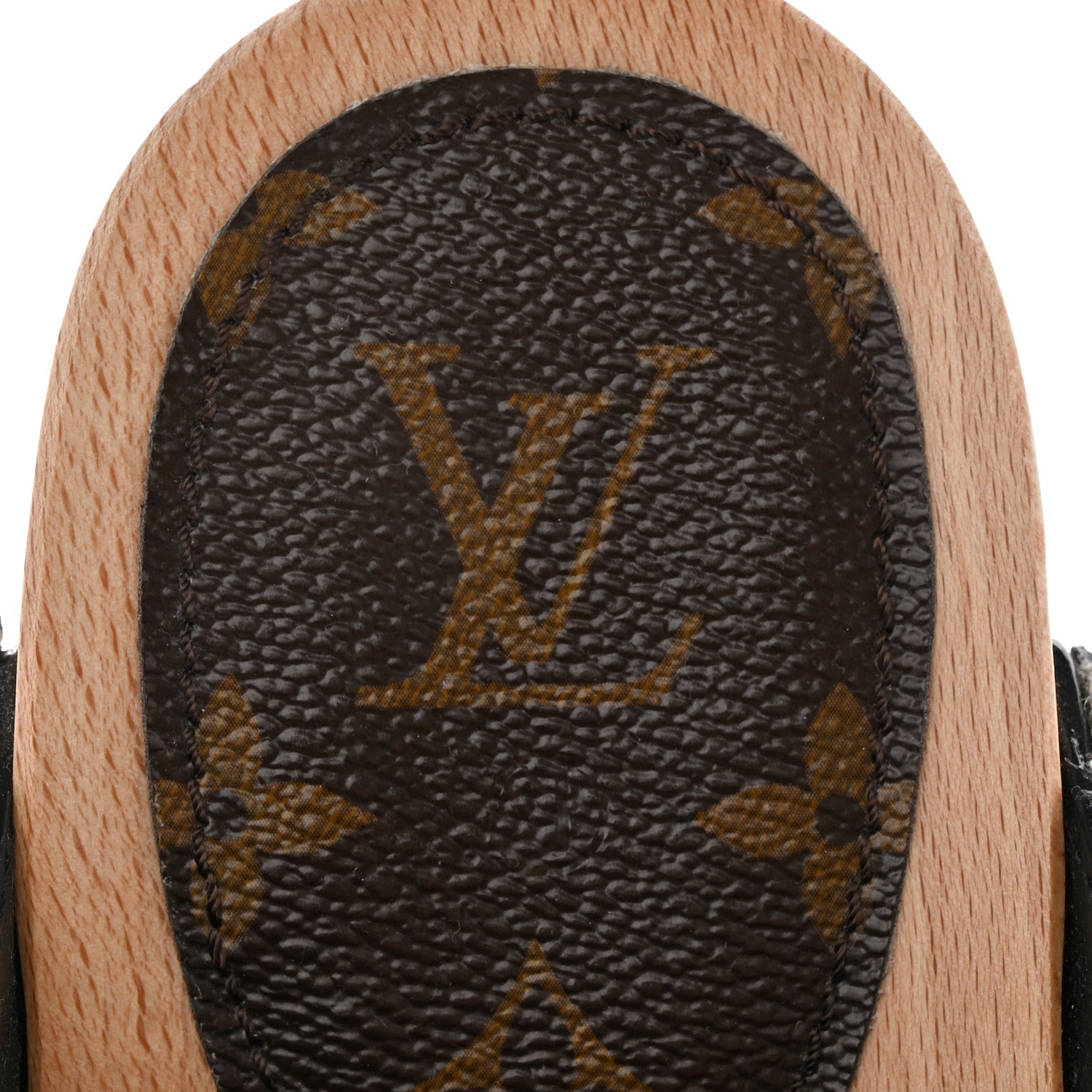 Louis Vuitton Calfskin Patent Monogram Cottage Clog Mules 38 Black 7 of 20