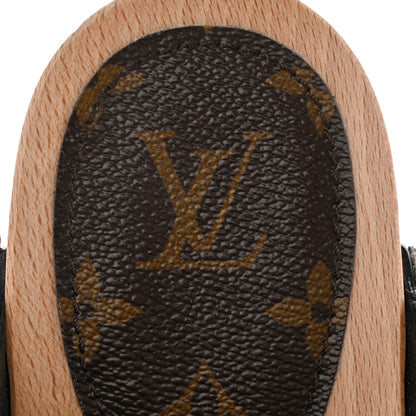 Louis Vuitton Calfskin Patent Monogram Cottage Clog Mules 38 Black 7 of 20