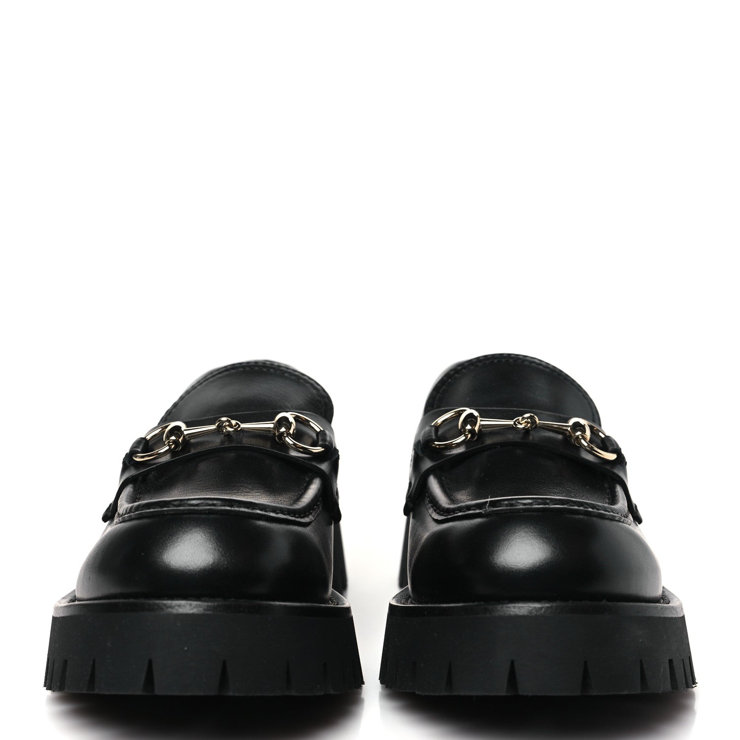 Gucci Real Betis Glamour Calfskin Horsebit Womens Mocassin Loafers 39 Black 3 of 10