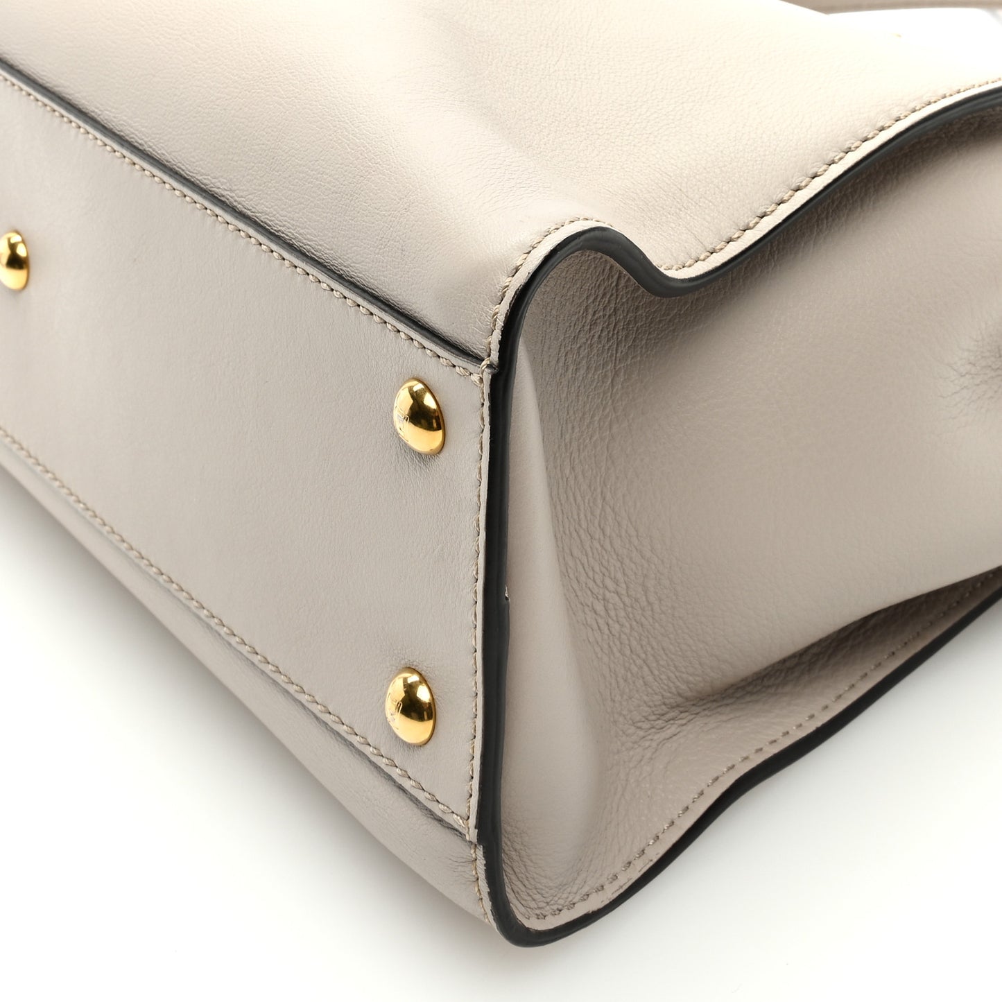 Vitello Seta Shiny Nappa Medium Peekaboo Iconic Satchel Grigio Polvere Bois de Rose