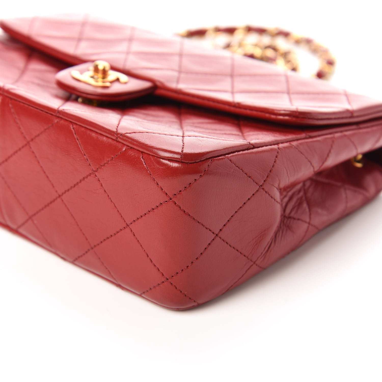Chanel Lambskin Quilted Small Single Flap Red 7 of 10