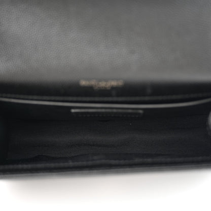 Saint Laurent Grain De Poudre Small Monogram Monochrome Kate Satchel Black 5 of 10