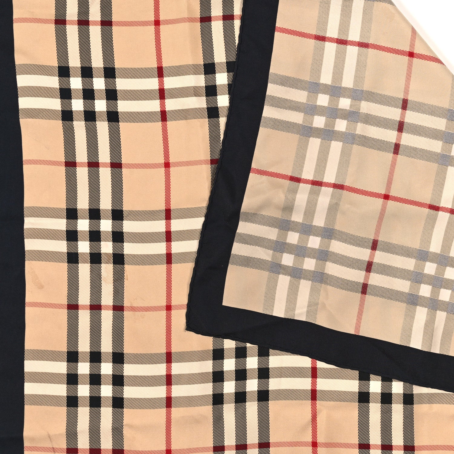 Burberry Silk House Check Square Scarf Beige Black 4 of 4
