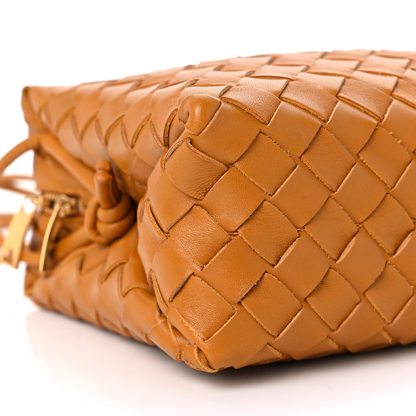 Nappa Intrecciato Loop Camera Bag Camel