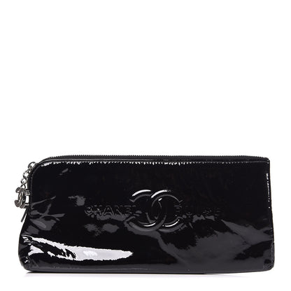 Chanel Vinyl Clutch Black 1 of 8