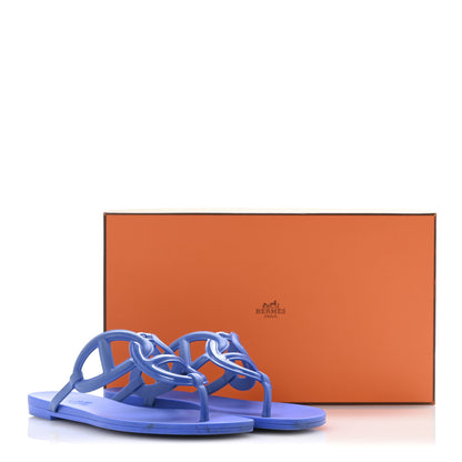 Hermes Rubber Womens Egerie Sandals 36 Bleu Outremer 11 of 11