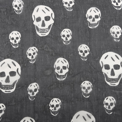 Alexander McQueen Silk Chiffon Skull Scarf Black Ivory 3 of 3