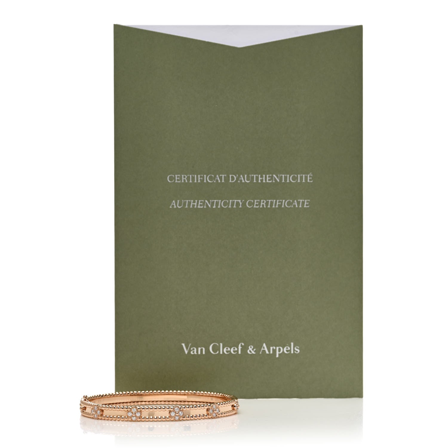 Van Cleef & Arpels 18K Rose Gold Diamond Perlee Sweet Clovers Bracelet M 4 of 4