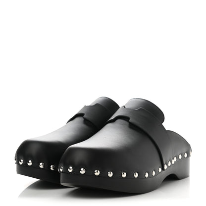 Hermes Calfskin Calya Mules 36 Black 3 of 9