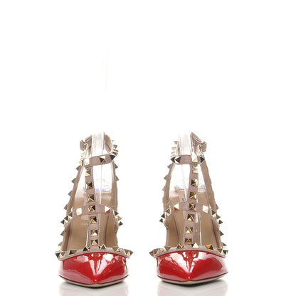 Valentino Garavani Patent Nappa Rockstud Ankle Strap 100mm Pumps 36 Rosso Valentino Poudre 2 of 7