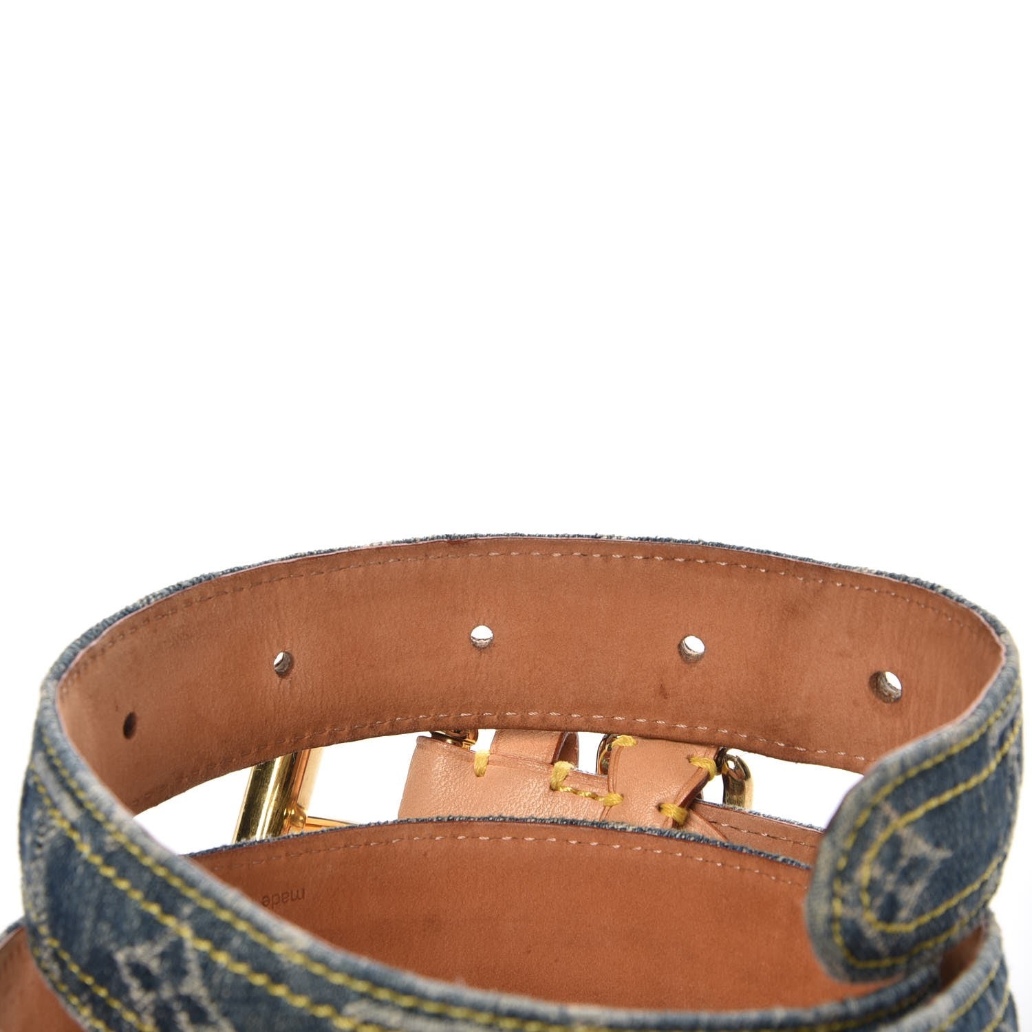 Louis Vuitton Monogram Denim Belt 80 32 Blue 4 of 6