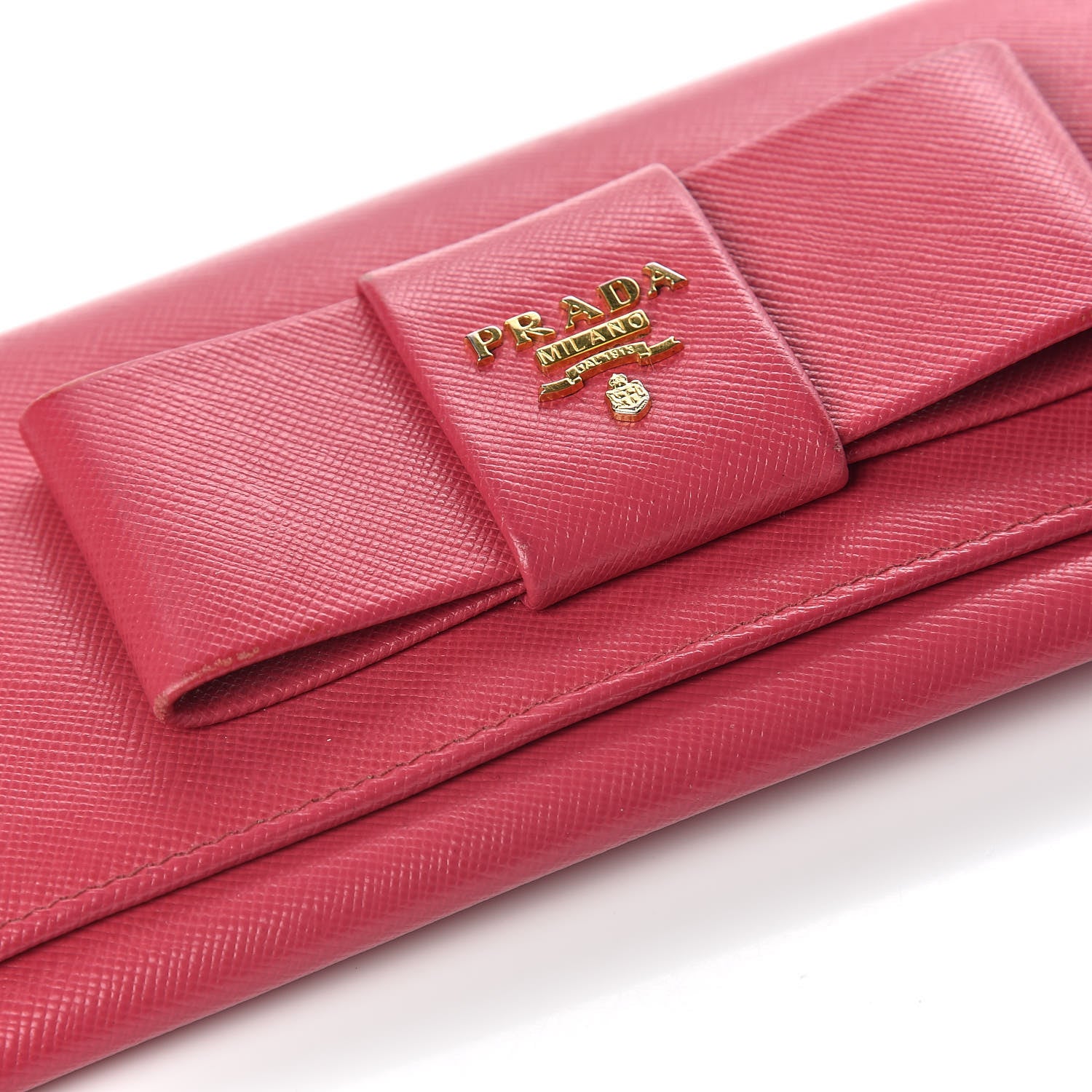 Prada Saffiano Bow Continental Wallet Peonia 8 of 9