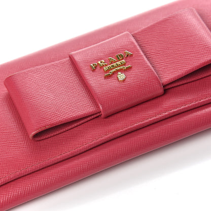 Prada Saffiano Bow Continental Wallet Peonia 8 of 9
